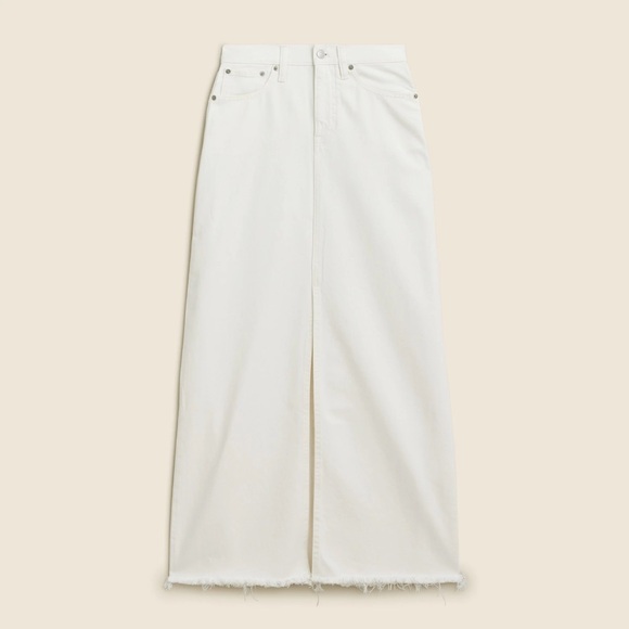 J. Crew Women's White Denim Maxi Skirt Size 27 - Picture 2 of 8